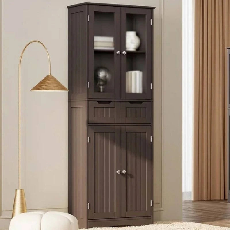 Dispensa alta da cucina, mobile contenitore indipendente, mobile contenitore da bagno con ante
