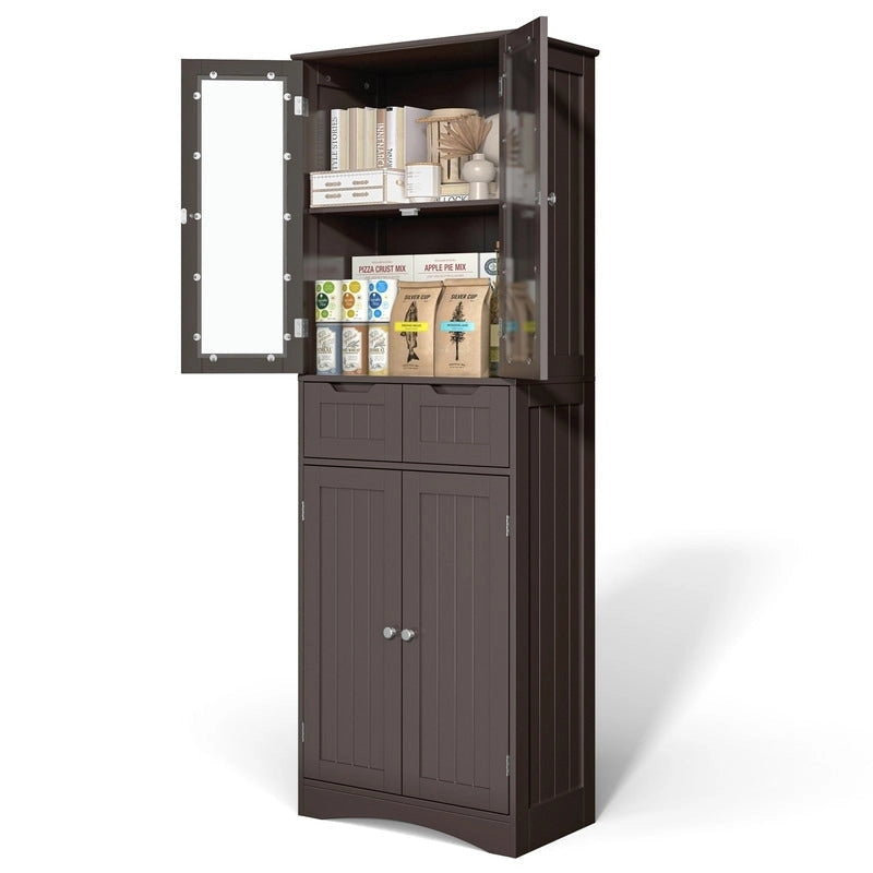 Dispensa alta da cucina, mobile contenitore indipendente, mobile contenitore da bagno con ante