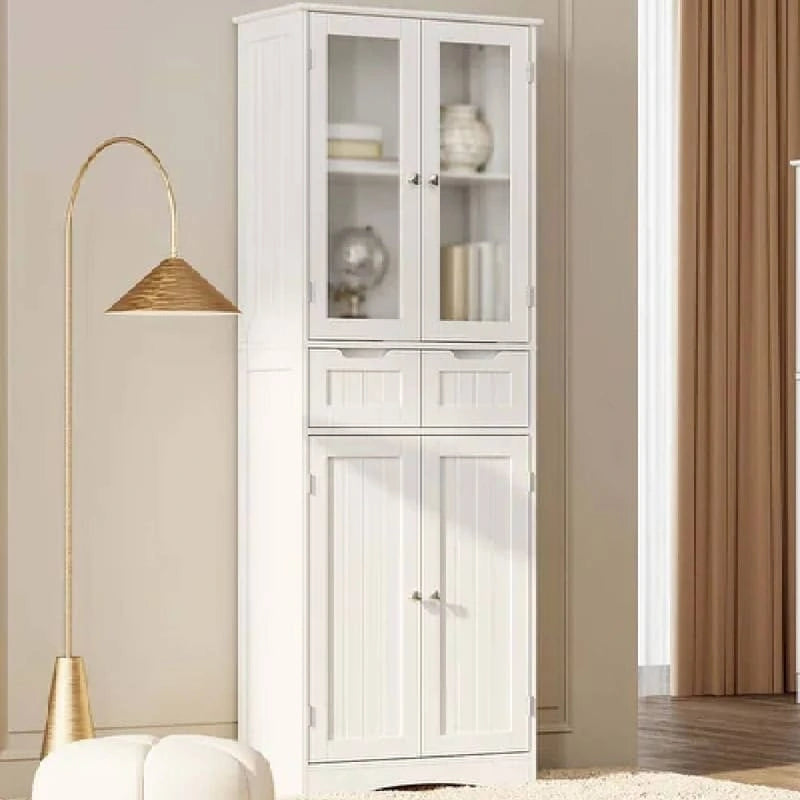 Dispensa alta da cucina, mobile contenitore indipendente, mobile contenitore da bagno con ante