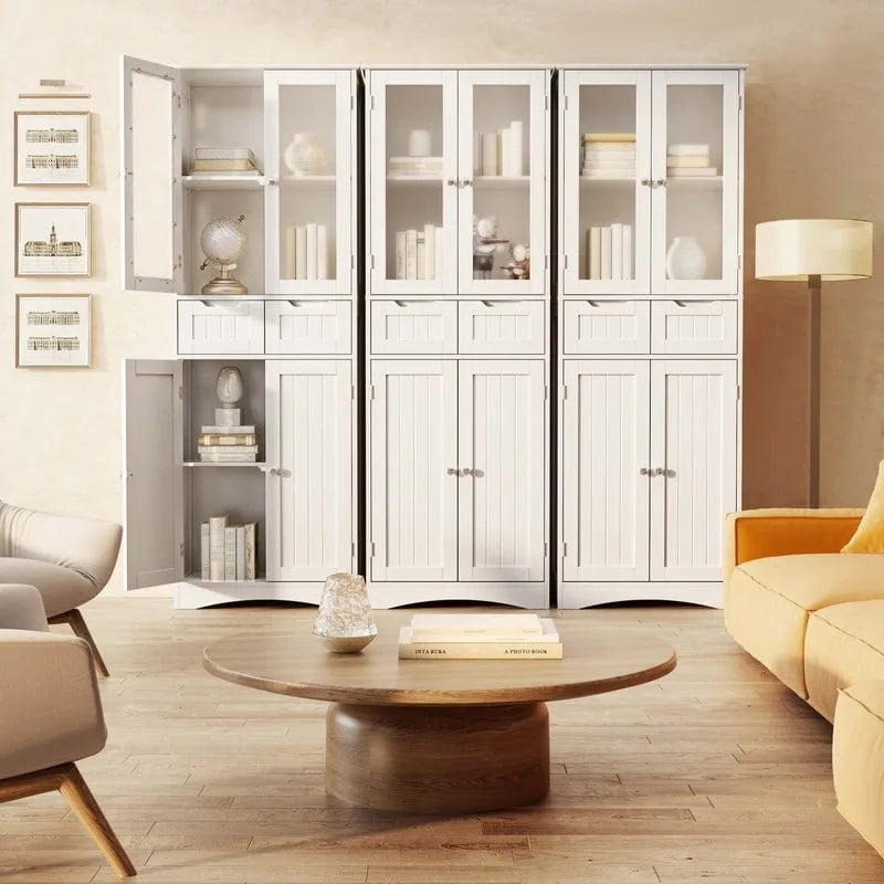 Dispensa alta da cucina, mobile contenitore indipendente, mobile contenitore da bagno con ante