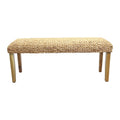 Solid Wood Natural Water Hyacinth Indoor Bench