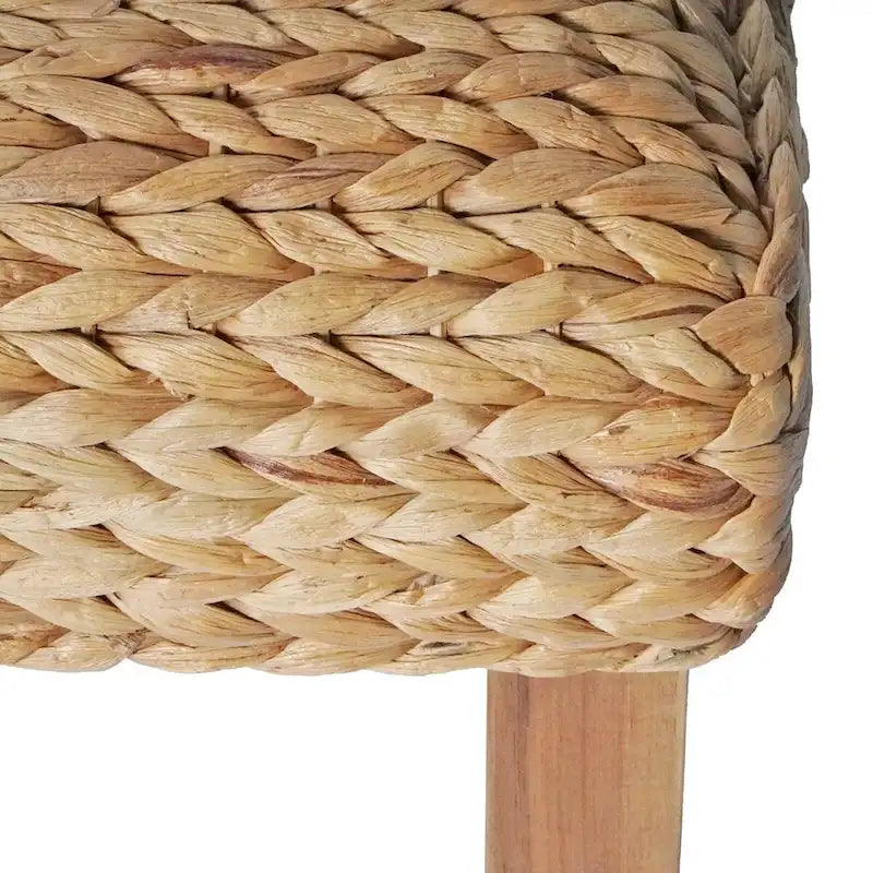 Solid Wood Natural Water Hyacinth Indoor Bench