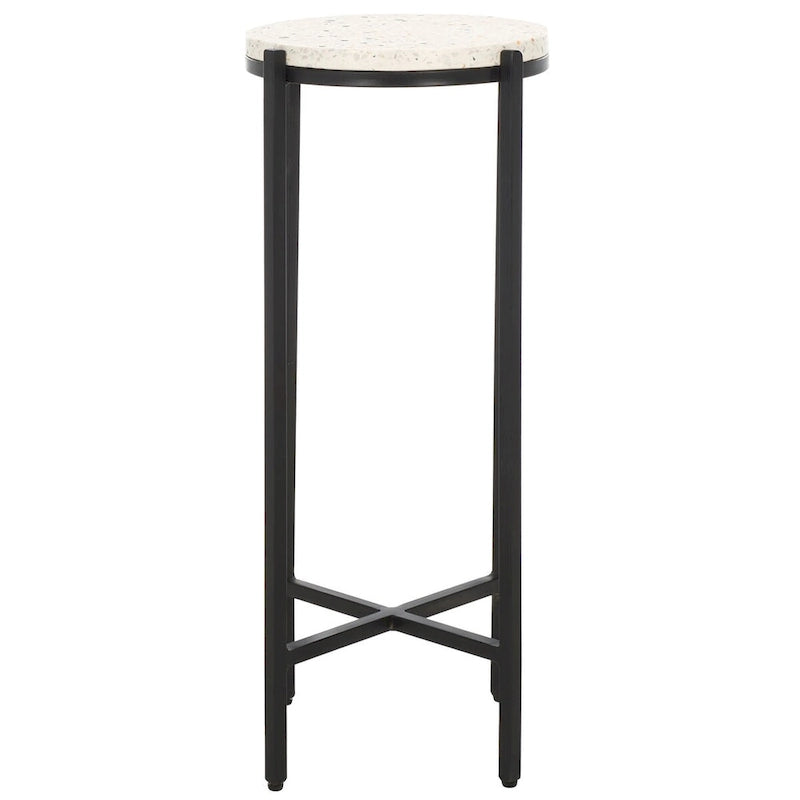 Round Marble Top Drink Table (Fully Assembled) - 11 In. W x 11 In. D x 26.5 In. H - 11Wx11Dx27H
