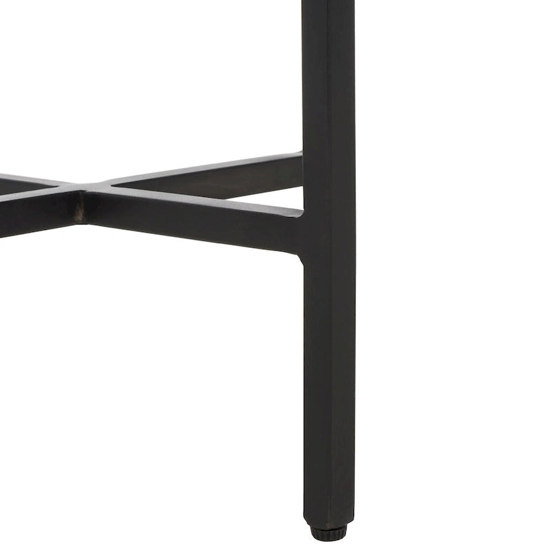 Tavolino rotondo con piano in marmo per bevande (completamente assemblato) - 11 In. W x 11 In. D x 26.5 In. H - 11Wx11Dx27H