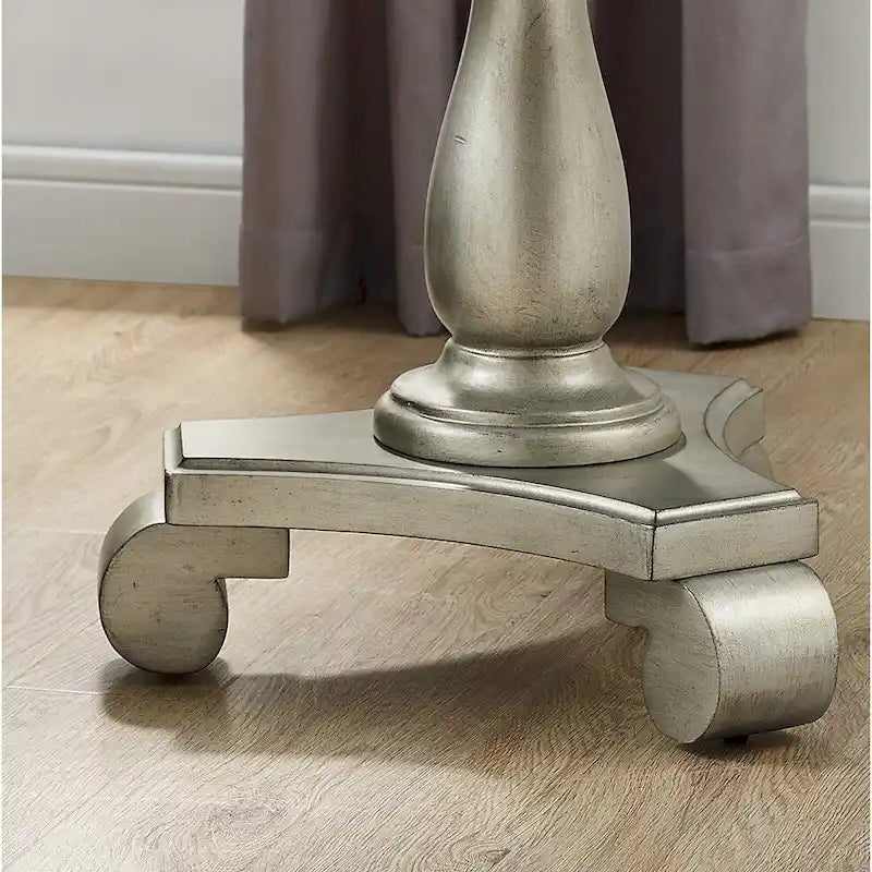 Round Wood Pedestal Side Table