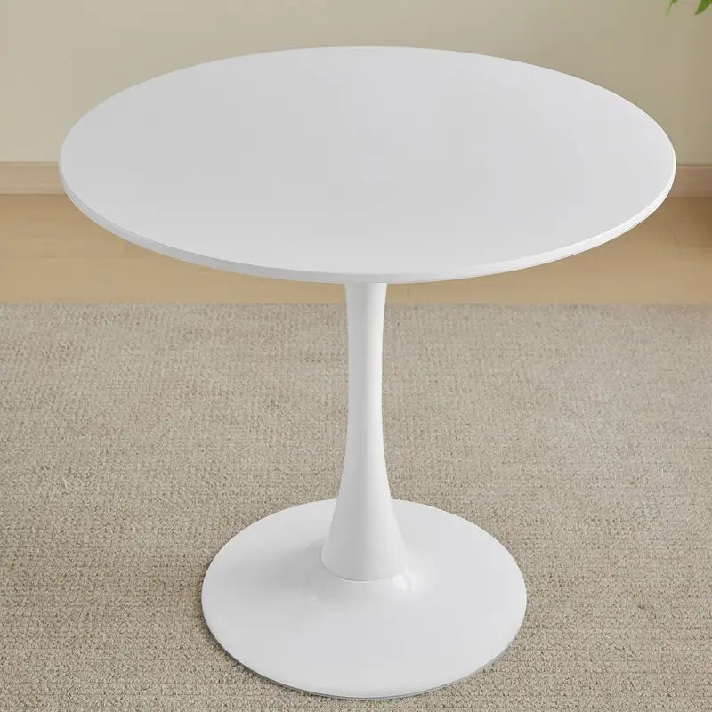 Round Dining table Modern kitchen table 31.5-inch tulip design with pedestal, medieval casual table seating 2 to 4 people