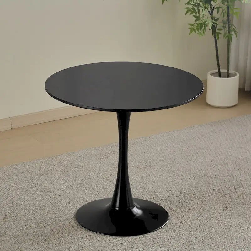 Round Dining table Modern kitchen table 31.5-inch tulip design with pedestal, medieval casual table seating 2 to 4 people