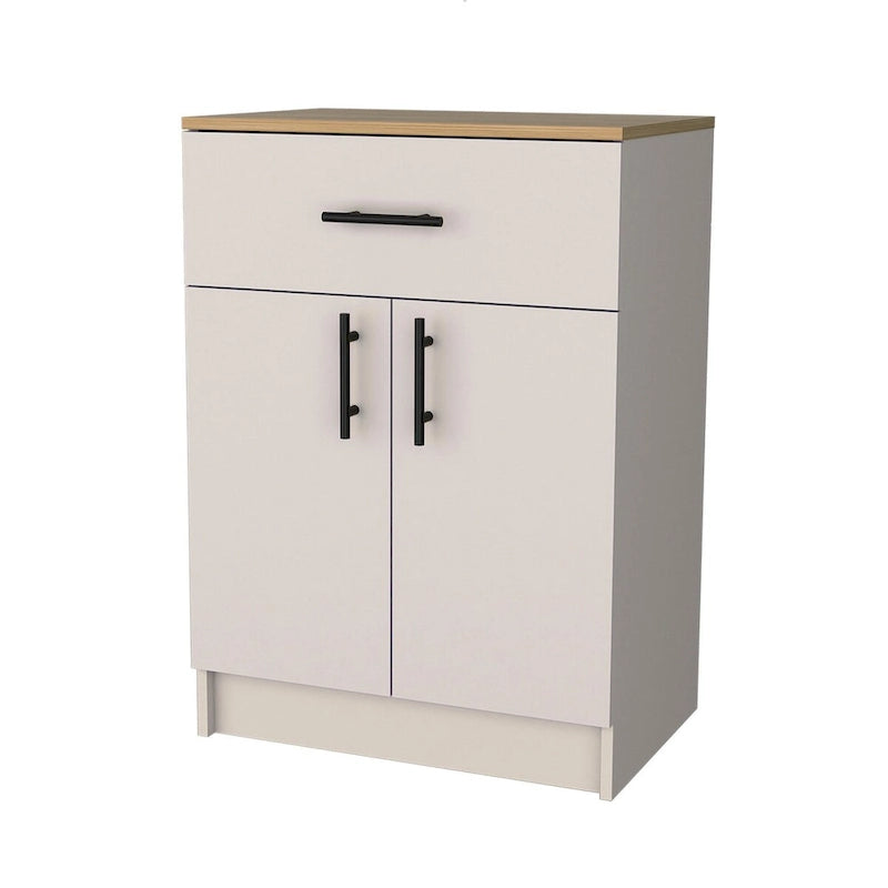 Garde-manger de cuisine en mélamine avec 2 portes et 1 tiroir - N/A