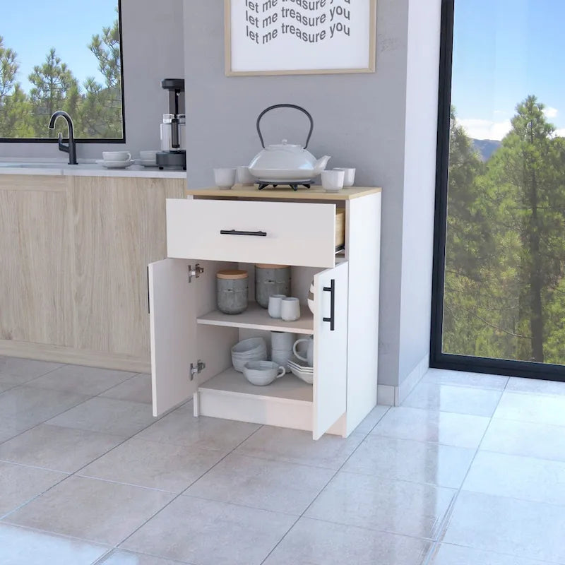 kitchen Pantry in melamine with 2 doors and 1 drawer - N/A